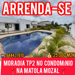 *ARRENDA-SE LINDA CASA TP-2 NA MATOLA MOZAL DENTRO DE CONDOMÍNIO ORGANIZADO* ☎️CALL/WHATSAPP : 844437610 📌 *PARAGEM INSTITUTO E. GUEBUZA* *Próximo a Estrada 🛣️* Com Mobília `💰30.000 MZN` Sem Mobília *💰 25.000 MZN*